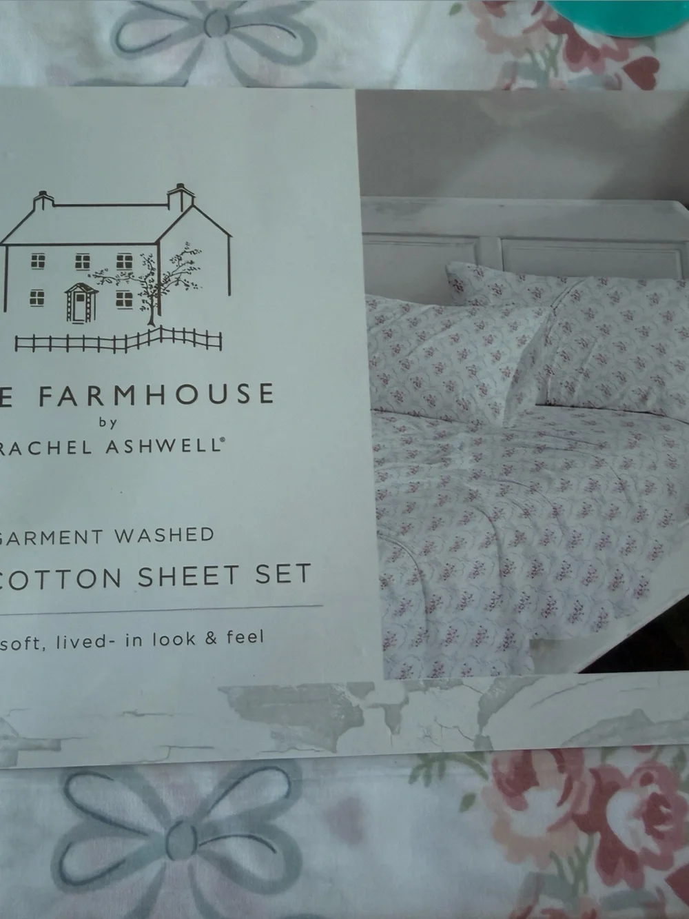 The Farmhouse by Rachel Ashwell Queen Pink Floral Cotton Sheet Set